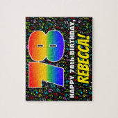 78誕生日:おもしろい、カラフル音楽シンボル、「78」 ジグソーパズル (縦)