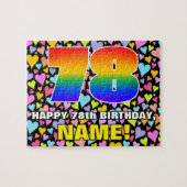 78誕生日—おもしろい、愛するハートシェイプ+「78」 ジグソーパズル (横)