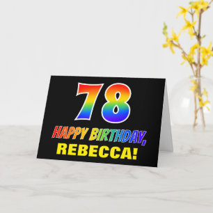 78誕生日:はっきりした,おもしろい,シンプル虹， 78 カード