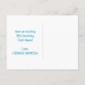 78誕生日:はっきりした,おもしろい,シンプル虹, 78 ポストカード (裏面)