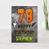 78誕生日:エリーハロウィーンテーマ+名前をカスタムする カード (正面)