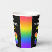 78誕生日:カラフルレインボー# 78、名前をカスタムする 紙コップ (右)