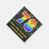 78誕生日-カラフル音楽シンボルRainbow 78 スタンダードランチョンナプキン (角)