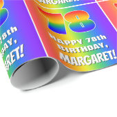 78誕生日: カラフル、おもしろいレインボーパターン# 78 ラッピングペーパー (ロールコーナー)