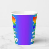 78誕生日: カラフル、おもしろいレインボーパターン# 78 紙コップ (左)