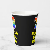 78誕生日:カラフル、おもしろい、エキサイティング、虹78 紙コップ (左)