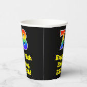 78誕生日:カラフル、おもしろい、エキサイティング、虹78 紙コップ (右)