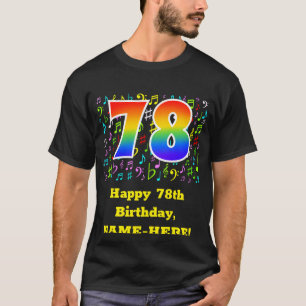78誕生日:カラフルMusic Symbols, Rainbow 78 Tシャツ