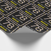 78誕生日:フローラ花数名前をカスタムする ラッピングペーパー (角)