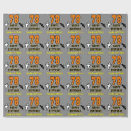 78誕生日:不気味ハロウィーンテーマ、名前をカスタムする ラッピングペーパー