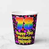 78誕生日：愛するハートパターン， Rainbow 78 紙コップ (裏面)