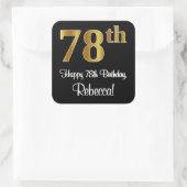 78誕生日 – 豪華エレガントなフェイク金ゴールドルック# スクエアシール (バッグ)