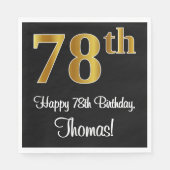 78誕生日~豪華エレガントなフェイク金ゴールドルック# スタンダードランチョンナプキン (正面)