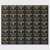 78誕生日:豪華エレガントなフェイク金ゴールドルック# ラッピングペーパー (フラット)