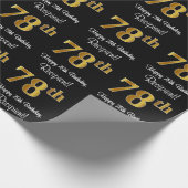 78誕生日:豪華エレガントなフェイク金ゴールドルック# ラッピングペーパー (角)