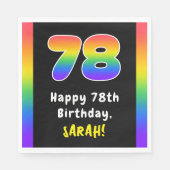 78誕生日: Rainbow Spectrum # 78,名前をカスタムする スタンダードランチョンナプキン (正面)