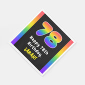 78誕生日: Rainbow Spectrum # 78,名前をカスタムする スタンダードランチョンナプキン (角)
