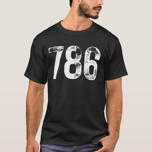786 Area Code Miami FL携帯電話エリアコード Tシャツ (正面)