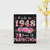 78 Year Old Made In 1948 Floral 78th Birthday Wome カード (黄色い花)