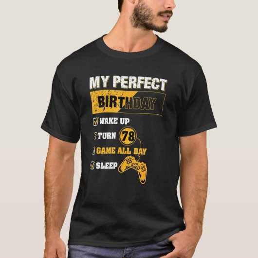 78thパーフェクト誕生日ゲーマー78歳ゲーム tシャツ (正面)