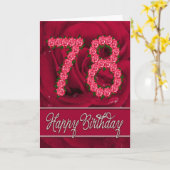 78th誕生日カード(バラと葉付き) カード (黄色い花)