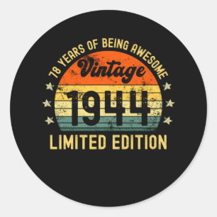 78th birthday limited edition 1944 78歳 ラウンドシール