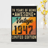 78th Birthday Men 78 Years Old Women 1947 Limited  カード (黄色い花)