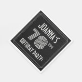 78th Birthday Party:アールデコスタイル+名前をカスタムする スタンダードランチョンナプキン (角)