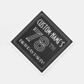 78th Birthday Party:アールデコスタイル+名前をカスタムする スタンダードランチョンナプキン (角)