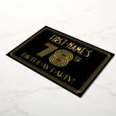 78th Birthday Party —アールデコスタイル「78」 +名前 箔招待状 (回転した状態)