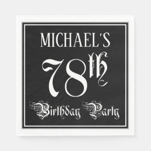 78th Birthday Party – スクリプファンシート+名前をカスタムする スタンダードランチョンナプキン