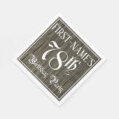 78th Birthday Party — ファンシー Script, フェイク Wood Look スタンダードランチョンナプキン (角)
