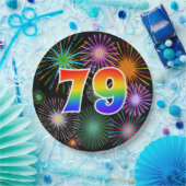 79イベント-おもしろい、カラフル、はっきりした虹、79 ペーパープレート (パーティー)