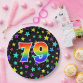 79イベント:はっきりした,おもしろい,虹カラフル79 ペーパープレート (パーティー)