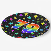 79イベント:はっきりした,おもしろい,虹カラフル79 ペーパープレート (アングル)