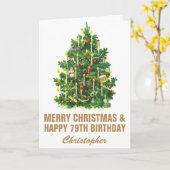 79ハッピーバースデーとメリークリスマスツリー カード (黄色い花)