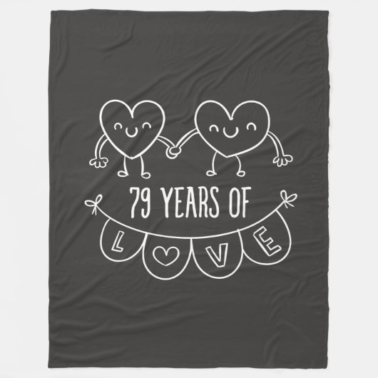 79周年記念ギフトチョークハート フリースブランケット (正面)