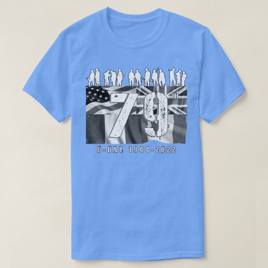 79周年記念第2次世界大戦Dデー連合上陸フランス2 Tシャツ (デザイン正面)