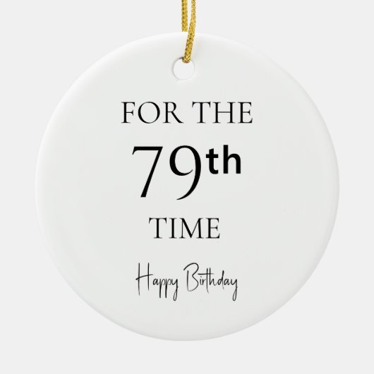 79回目のお誕生日おめでとう セラミックオーナメント (正面)