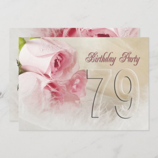 79年の誕生日パーティーの招待 招待状 (正面/裏面)