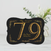 79日,誕生会79日,ギャツビー,ブ素晴らしラック&金ゴールド 招待状 (スタンド正面)