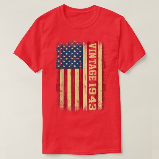 79歳のギフトヴィンテージ1943アメリカ国旗79日 Tシャツ (デザイン正面)