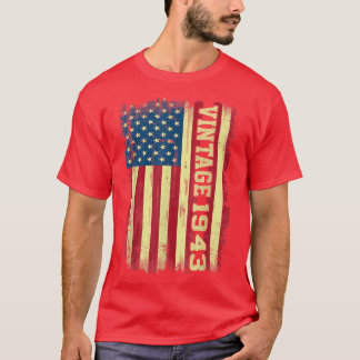 79歳のギフトヴィンテージ1943アメリカ国旗79日 Tシャツ