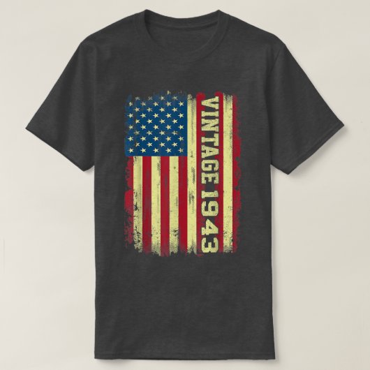 79歳のギフトヴィンテージ1943アメリカ国旗79日 Tシャツ (デザイン正面)