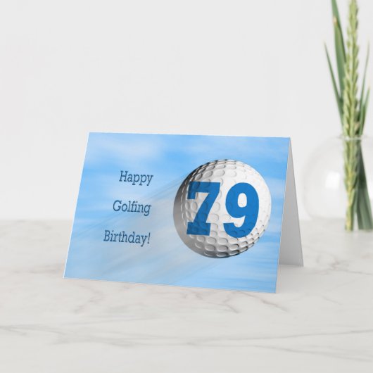 79歳の誕生日のゴルフカード カード (正面)