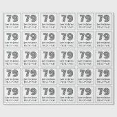 79歳の誕生日:アートデコスタイルの「79」+ 名前 ラッピングペーパー (フラット)