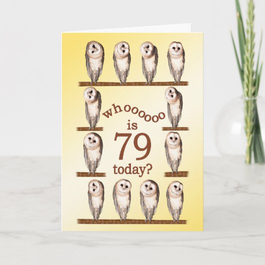 79歳の誕生日、奇妙なフクロカード。 カード (正面)
