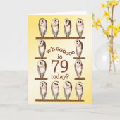 79歳の誕生日、奇妙なフクロカード。 カード (黄色い花)