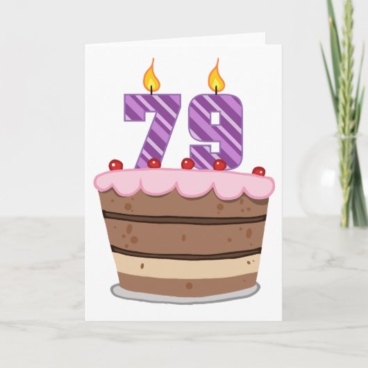 79歳オンお誕生日ケーキ カード (正面)