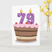 79歳オンお誕生日ケーキ カード (黄色い花)